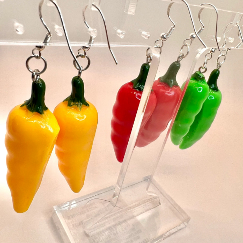 Pepper Earrings - Jalapeno Earrings - Food Earrings - Chef Earrings - Picture 5 of 10